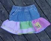 Rainbow gingham cotton candy skirt