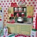 SALE Vintage Tin Toy Kitchen Cupboard Green Play Child Wolverine Kitchen Toy