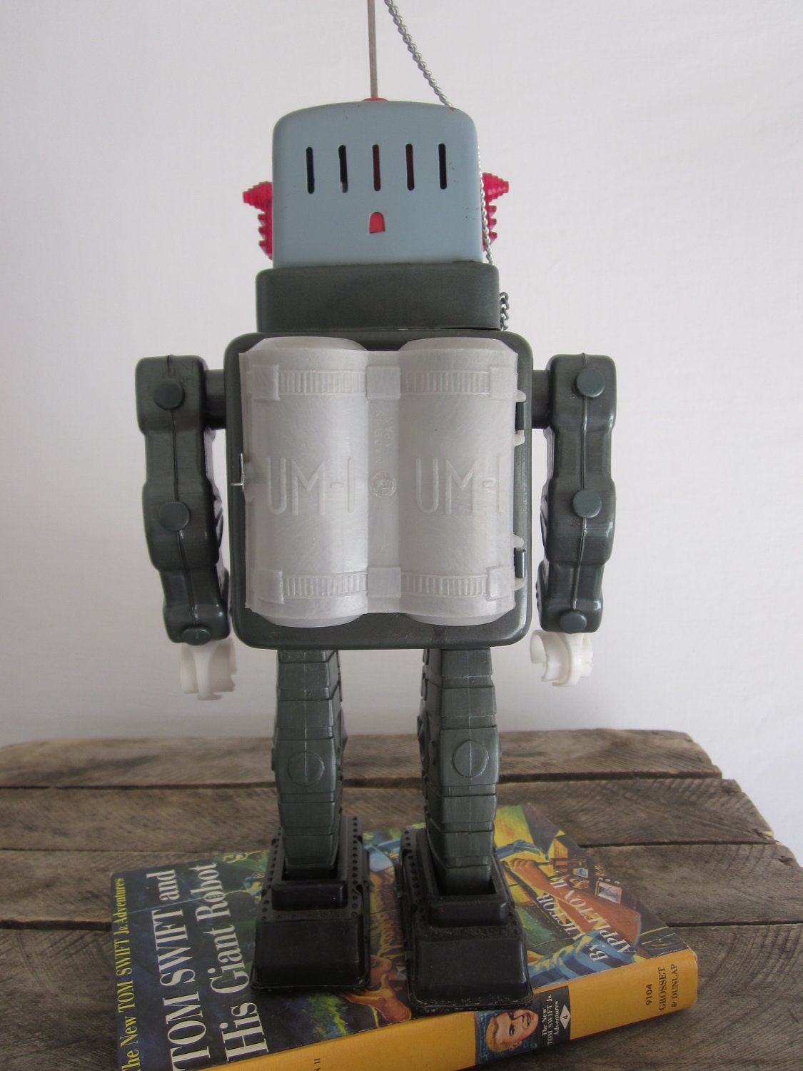 Vintage Toy Tin Robot Alps Television Man 1950 Space Rocket Industrial Mid Century Steampunk Sci Fi Geekery Techie