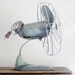 Vintage Mid Century Fan GE Aqua Red Bullet Fan Metal Industrial Beach Shabby Cottage Rustic Farmhouse Cabin Decor