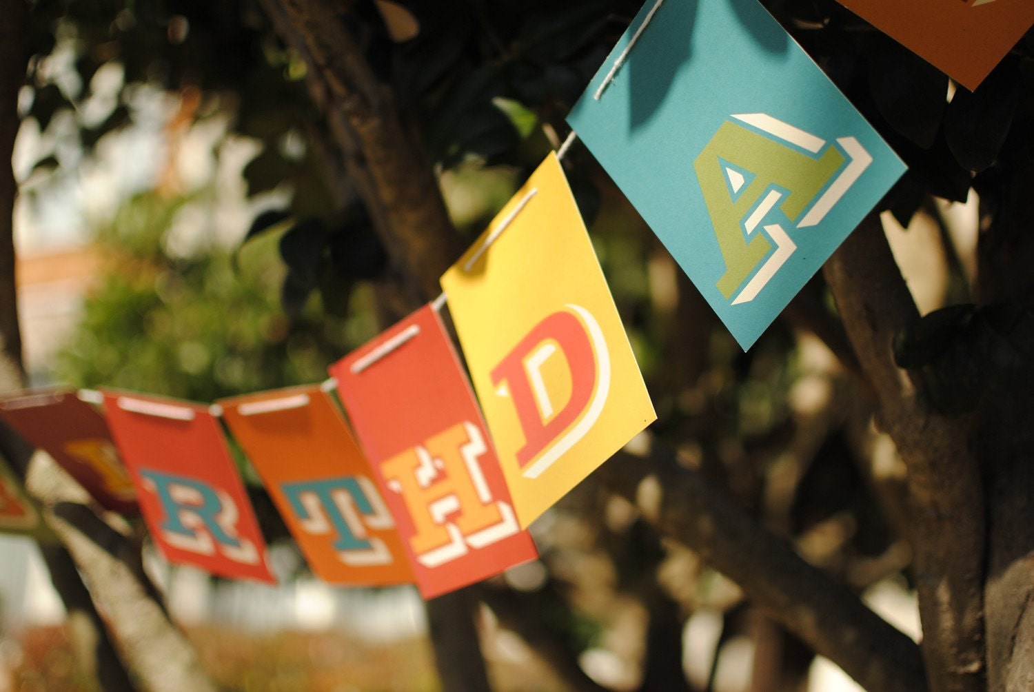 Happy Birthday Banner - Block Letters