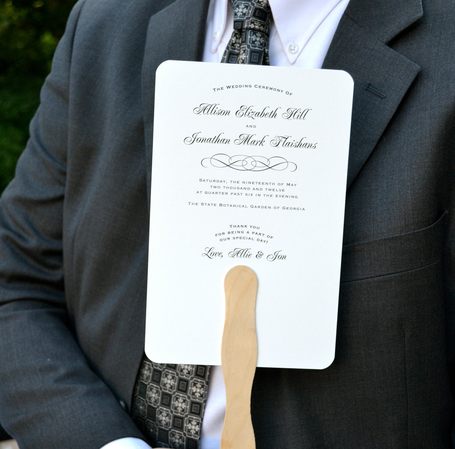 Summer Wedding Program Fans - Custom Design - Deposit Only