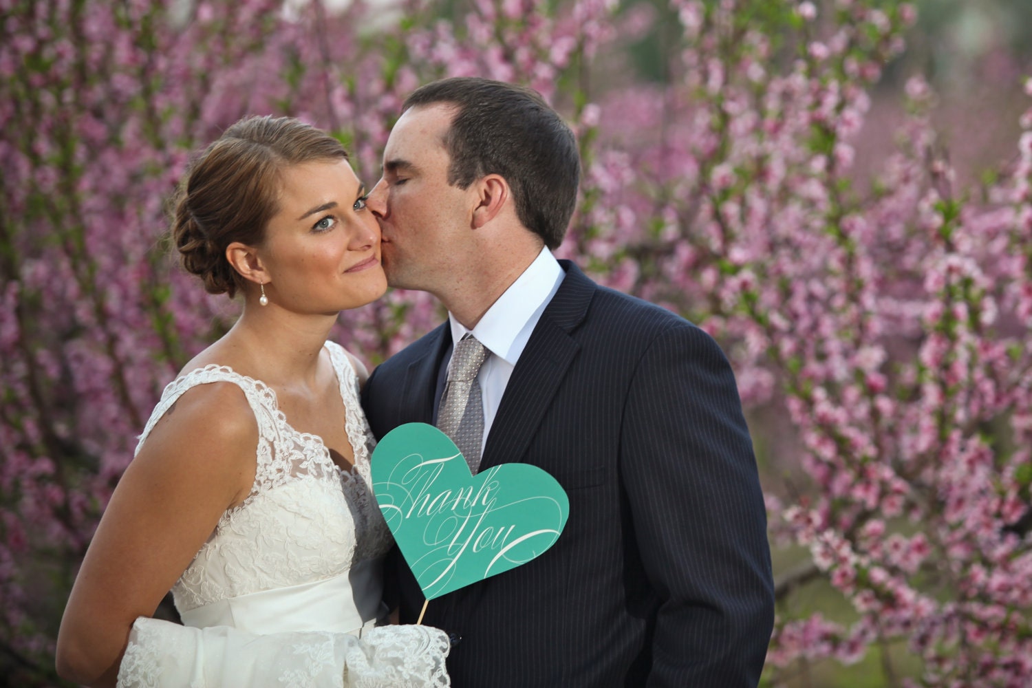 Thank You Heart Photo Prop Sign - Large - Poem Script