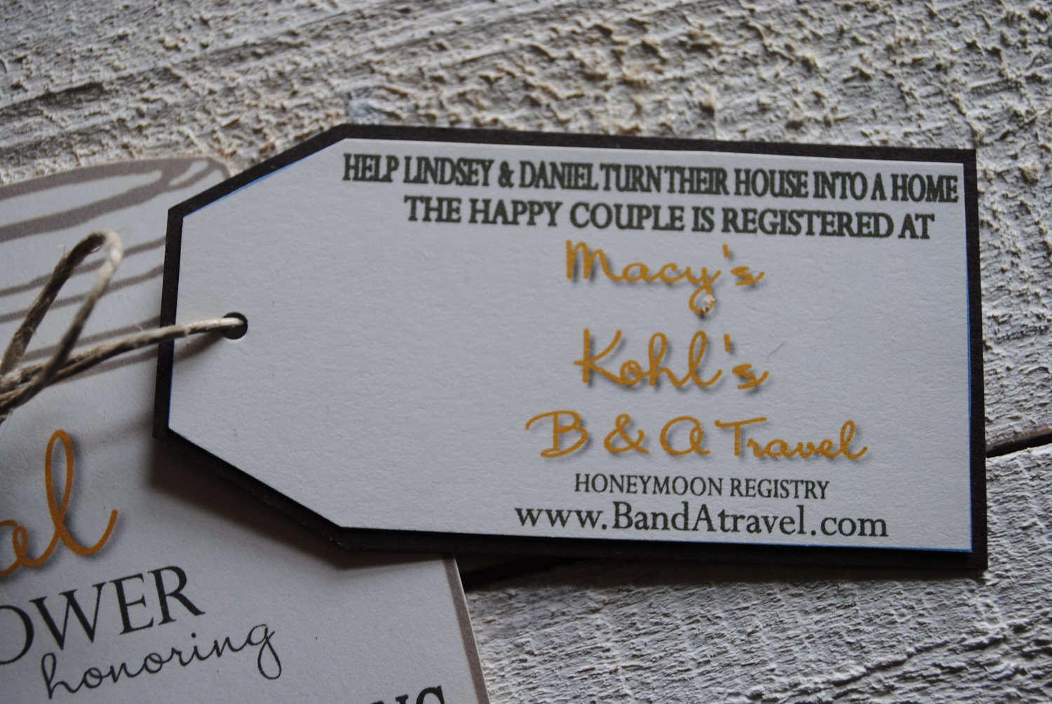 Mason Jar Bridal Shower Invitations with Registry Tag