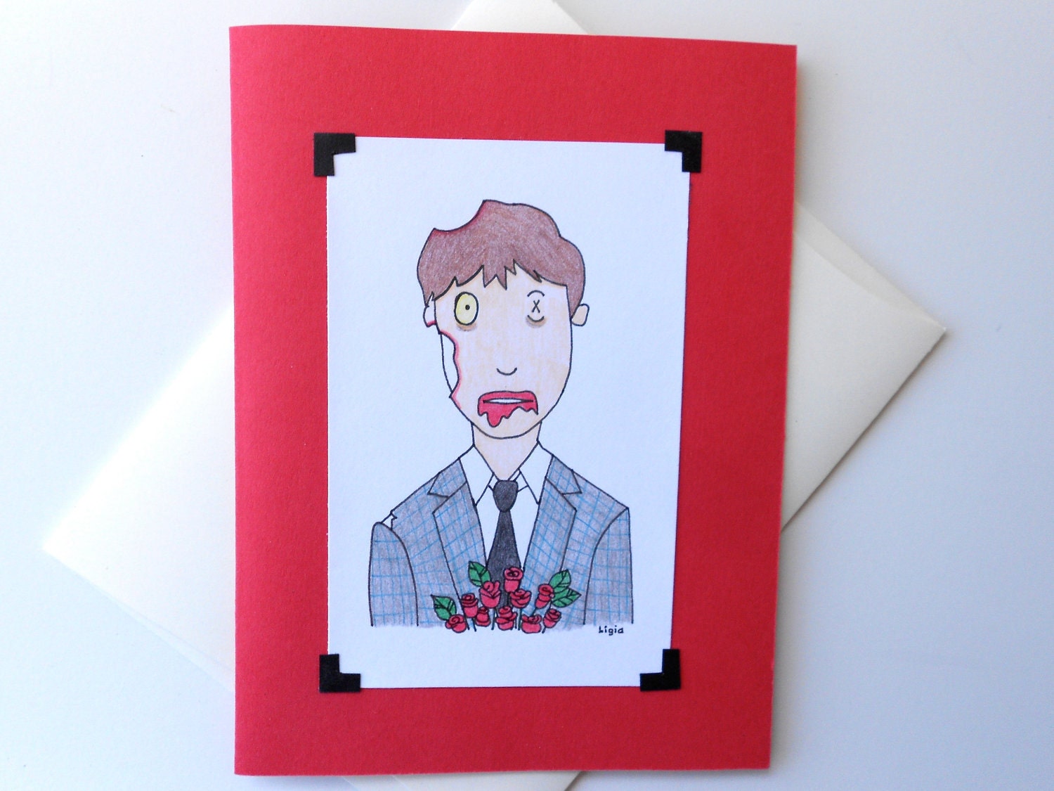 Zombie I Love You for Your Brains Note Card