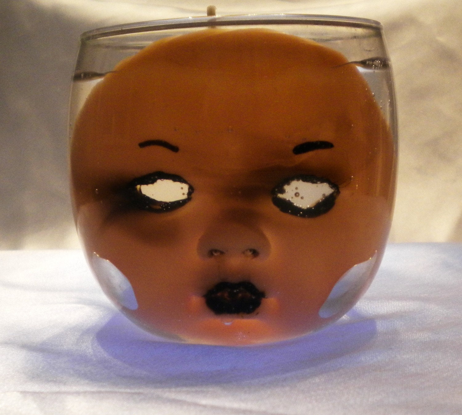 Creepy Baby Doll  Zombie Horror Gothic Deluxe Candle