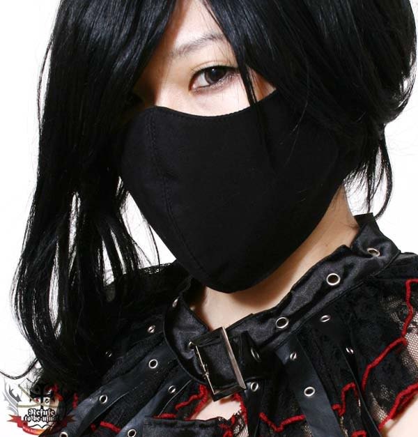 Gothic Punk Rock Visual Kei Unisex Silent ghost Criminal Black 3D Cotton Face Mask Guard Kakashi-Sensei