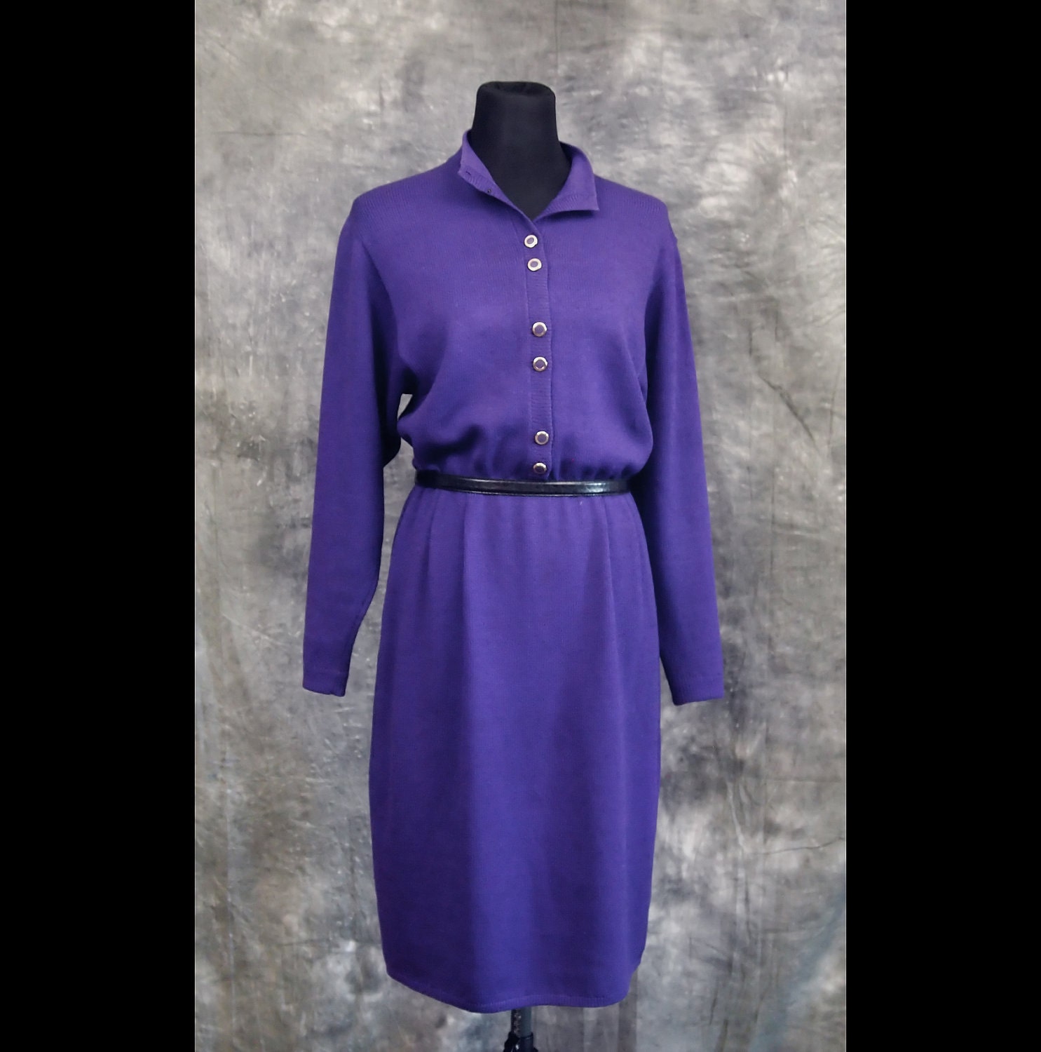 Vintage St. John Dress, Purple, M, 70s