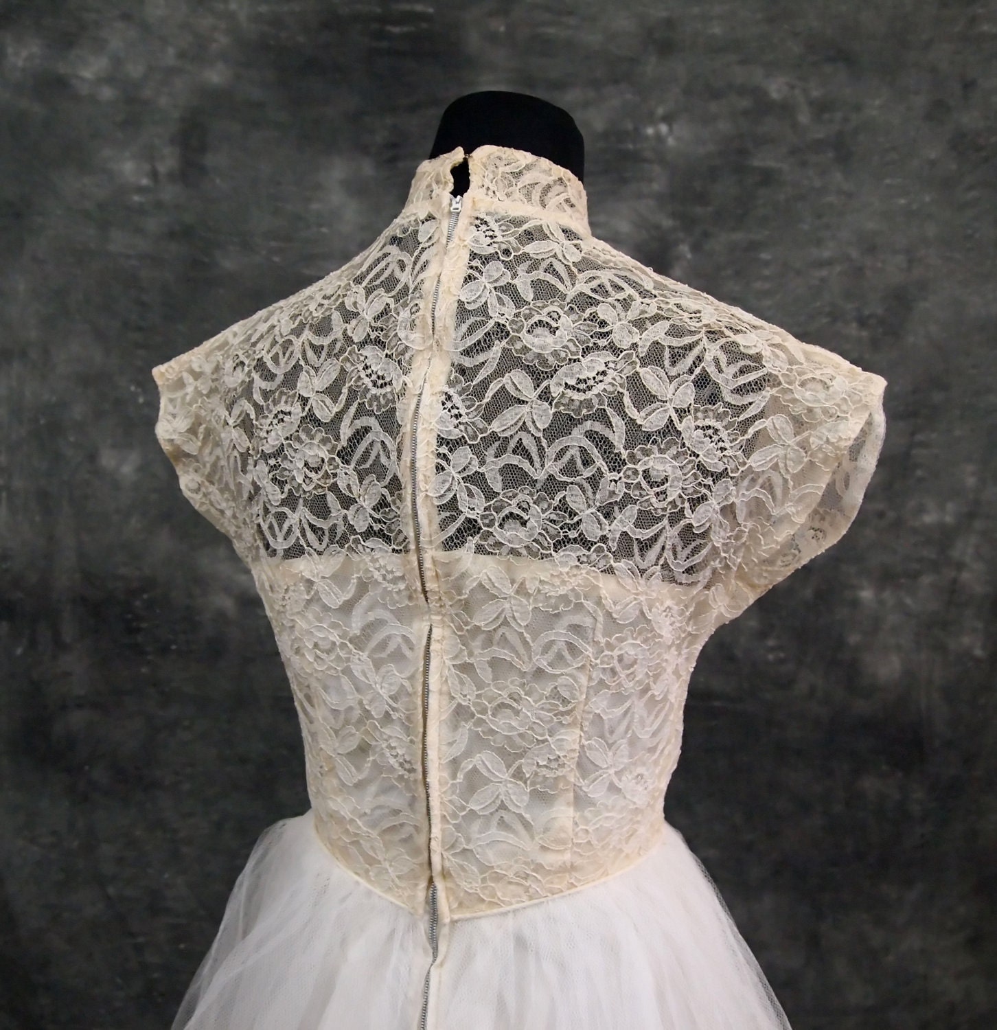 Ivory Lace Vintage Wedding Dress, xs, 40s