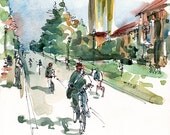 Graduation Gift  Gift for Grads Stanford University, California Hoover Tower and bicycles - 8x10 print