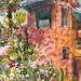Capitola beach California watercolor sketch- 8x10 print in rainbow colors