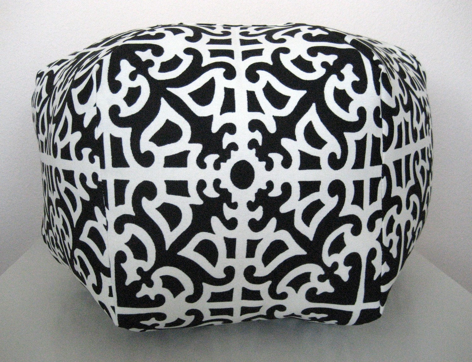 18" Ottoman Pouf Floor Pillow Waverly Parterre Ebony