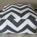 More Colors - Sqaure Pouf Floor Pillow Charcoal White Zig Zag Chevron