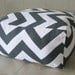More Colors - Sqaure Pouf Floor Pillow Charcoal White Zig Zag Chevron