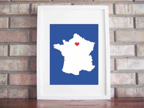 Customize Your Home Is Where The Heart Is - France 8x10
