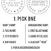 Custom Baby or Graduation Map and Stamp 5 x 7