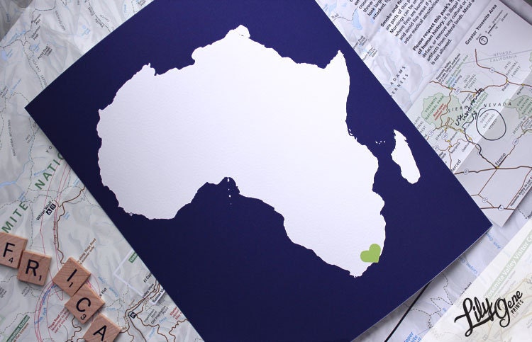 Customize Your Home Is Where The Heart Is - Africa 8x10