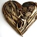 driftwood heart "Valentine " made from natural driftwood ...27x28 cm..."I love you"...perfect for your coastal home