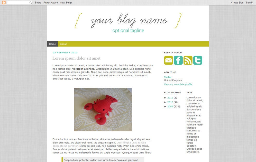 Premade Blogger Template - Simplicity - 2 Column Layout for Blogger, Blogspot