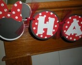 Minnie Mouse Happy Birthday Banner Matching pom Poms Available