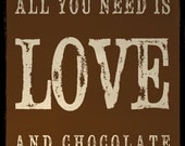 All You Need Is Love And Chocolate - 8x8 Art Word Print