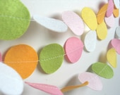 Spring Felt Circle Garland, Pastel garland, Felt Circle Banner, Felt Circle Bunting, Party Pack 30 FT