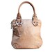 Wheat "Palmer Tote" in Italian lambskin with antique brass hardware and fuchsia suede lining