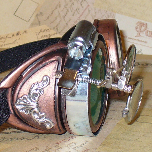 ARRIVAL of  the YEAR 1846 --  Victorian Steampunk goggles aviator victorian - UmbrellaLaboratory