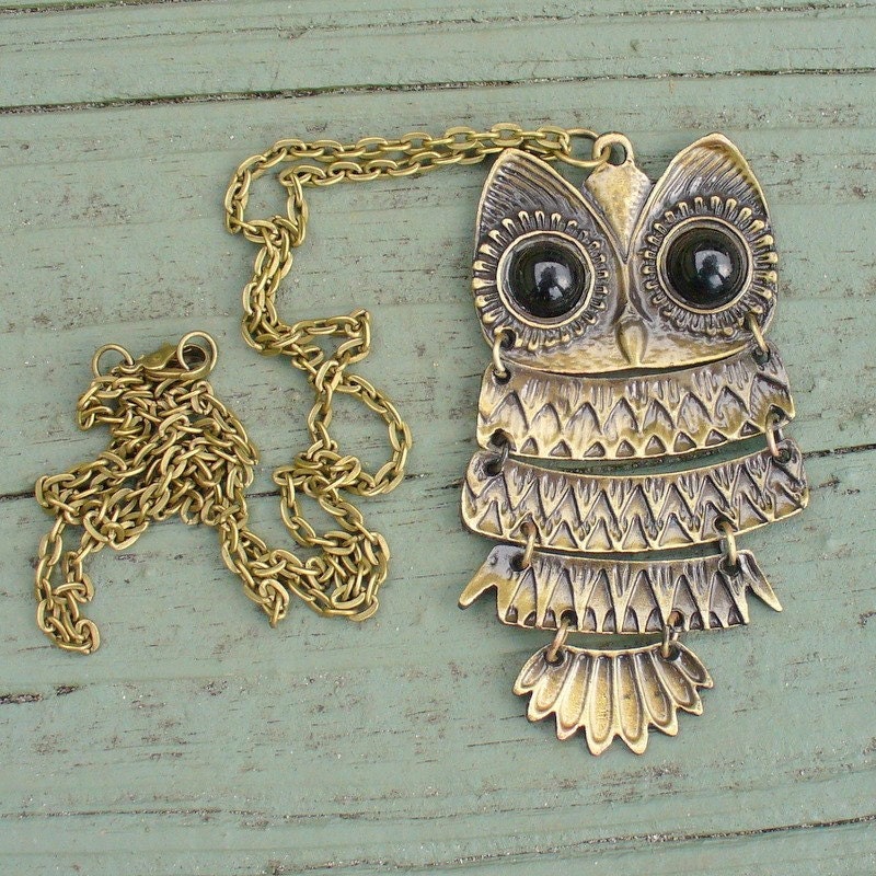 Steampunk goth WISE OWL Necklace Victorian pendant charm pirate pendant Necklace