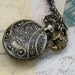 Steampunk TEA TIME  WATCH necklace -- never late for your T E A