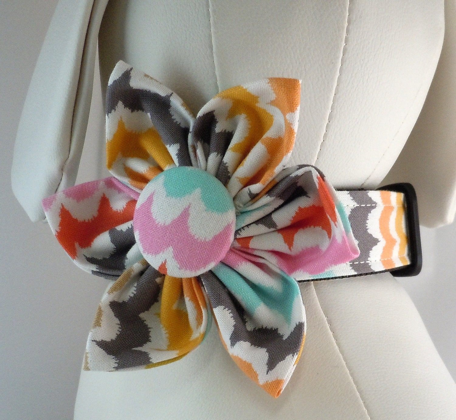 Dog Collar Set with Flower or Bow Tie  - Pick Any Fabric in Shop