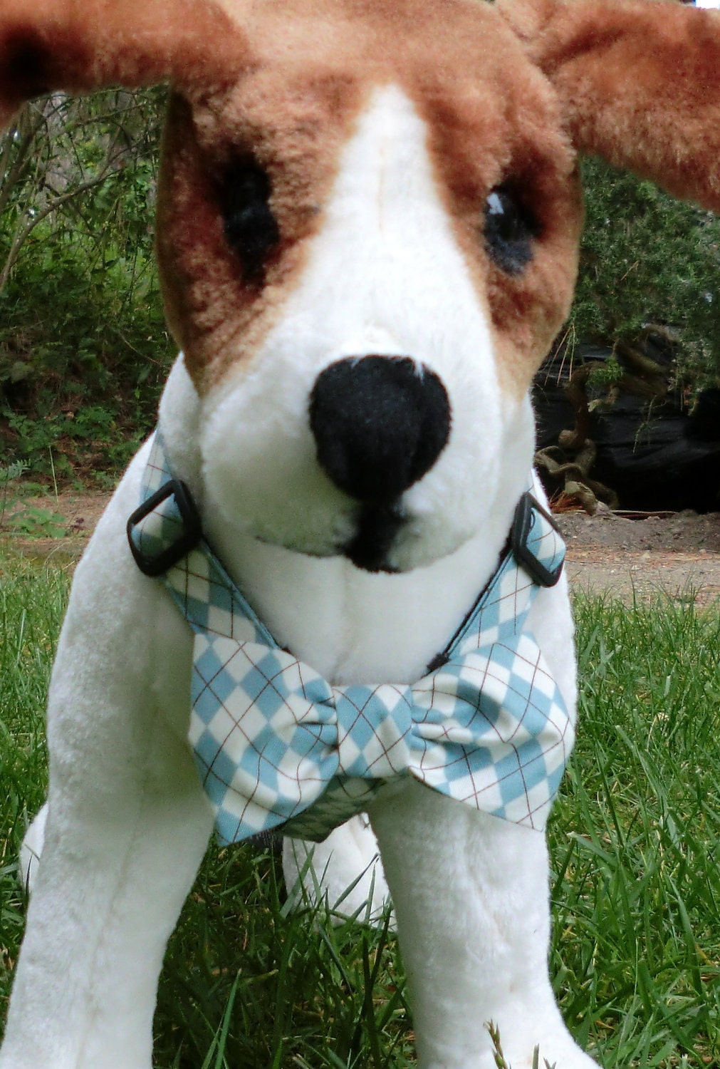 Dog Harness with Flower or Bow Tie Set - Traditional or Step-In - Pick Any Fabric in Shop