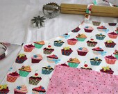 Retro White Cupcake N Sprinkles Youth Size Apron