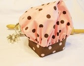 Pink N Brown Dot Child Chef Hat - Adjustable