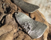 Cast Silver Birch Bark Triangle Earrings