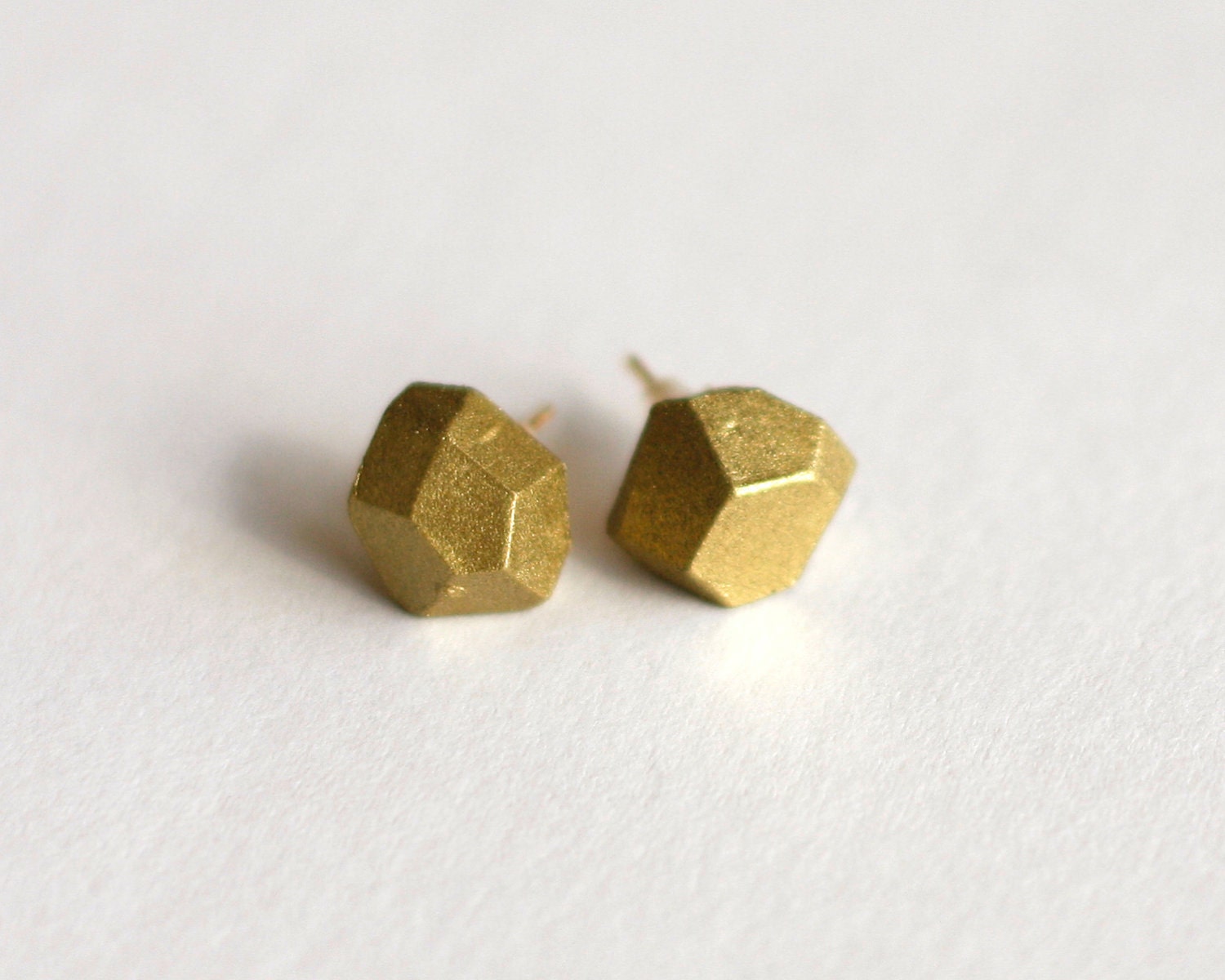 Faceted Rock Steady Studs -Gold