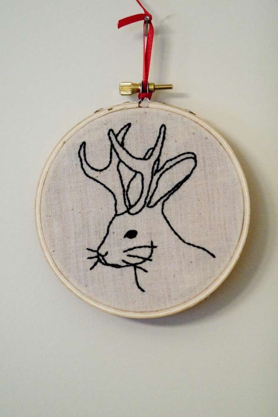 Circus Sideshow Gaff Embroidery: The Jackalope.