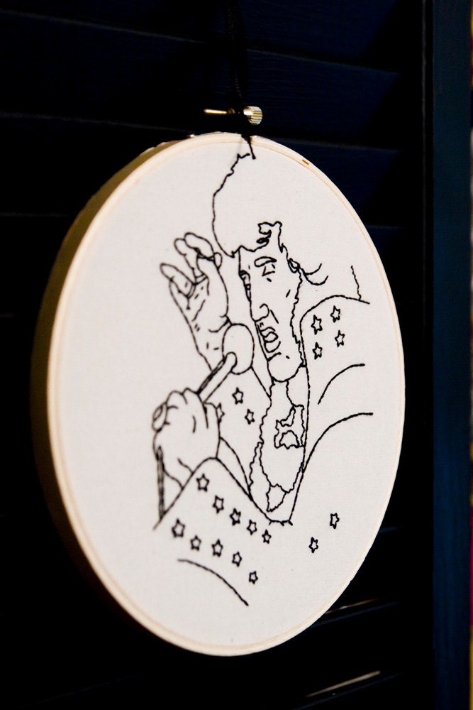 Elvis Presley Embroidered Wall Art.