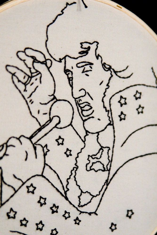 Elvis Presley Embroidered Wall Art.