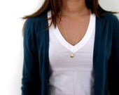 Initial Necklace with Vintage Brass Locket - Personalized Bridesmaid Gift - Custom Monogram - Longer Length