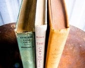 Three Hard Cover Vintage Books, Pastel Colors