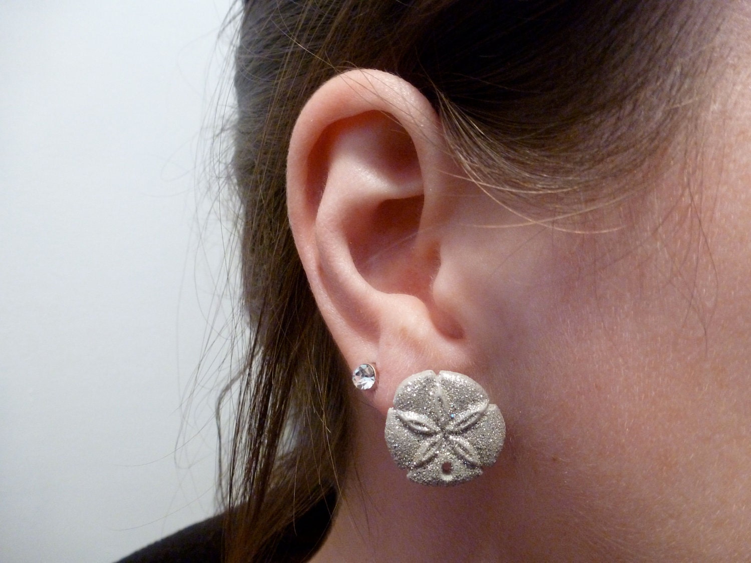 Sand Dollar Stud Earrings: Under the Sea, Sea Creature, Animal Earrings, Button Earrings, Starfish.