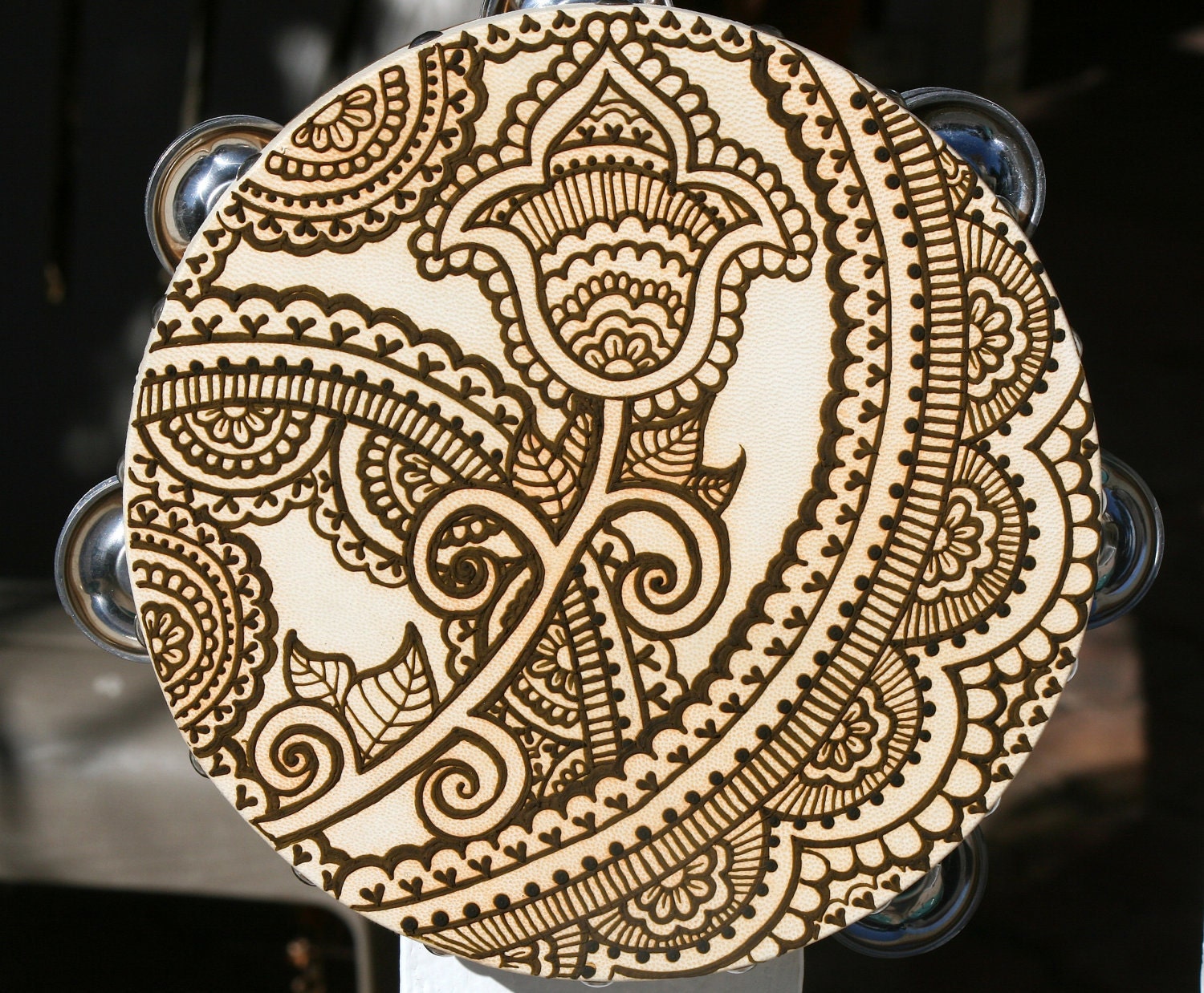 Henna Flower Tambourine