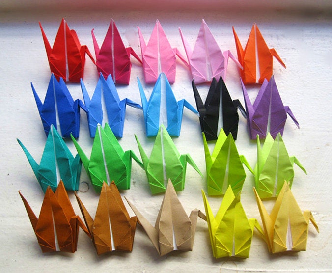 U PICK COLOR 1000 3" origami cranes paper cranes in multi colors wedding party Christmas Tree Ornament Decoration