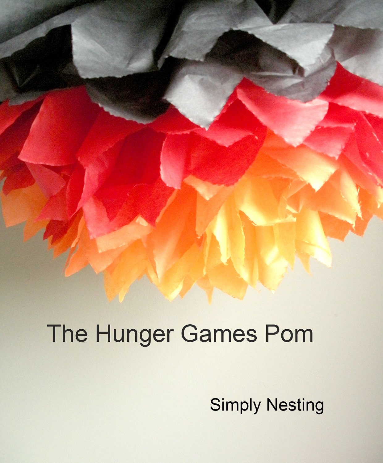 NEW 1 EXTRA LARGE Tissue Paper Pom Pom, Hunger Games Themed Pom
