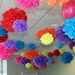 60 Tissue Paper Pom Poms, ANY SIZE, Choose Your Colors