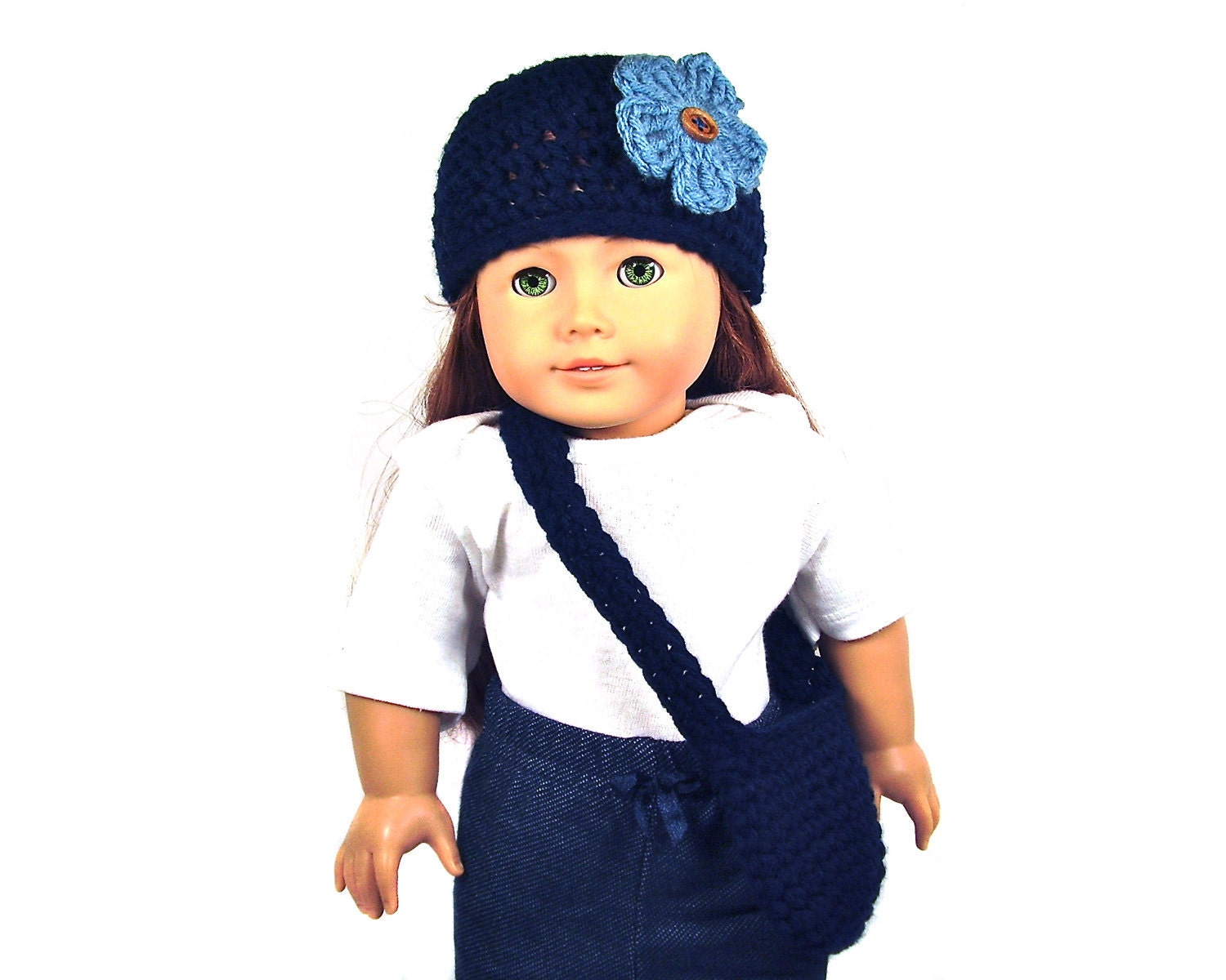 55% off AMERICAN GIRL hat / purse set with two flowers FREE Shipping