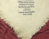 Mother of the Bride Gift Embroidered Cotton Throw Personalized