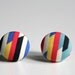 Geometric Bright Ear Studs (Earrings) - Liberty of London Cotton Tana Lawn - Red Yellow Blue Black