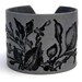 Silver Cuff Bracelet Polymer Clay Jewelry Wide Cuff Custom Hand Stamped Art Jewelry